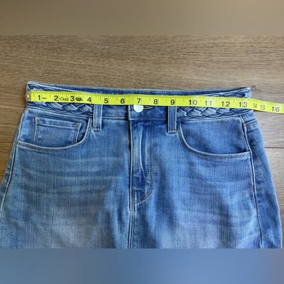 L'AGENCE Shannon Braided Waist Band Denim Mini Skirt Size 25 - Picture 8 of 9